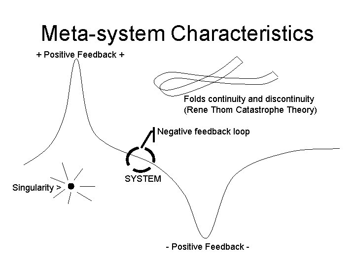 Meta-system Characteristics + Positive Feedback + Folds continuity and discontinuity (Rene Thom Catastrophe Theory)