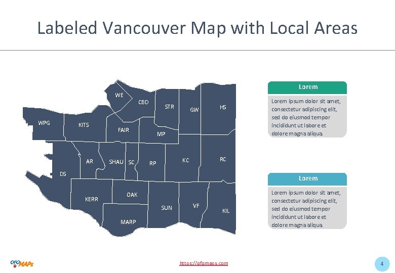 Labeled Vancouver Map with Local Areas Lorem WE WPG KITS AR CBD STR FAIR