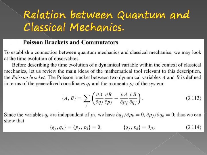 Relation between Quantum and Classical Mechanics. 