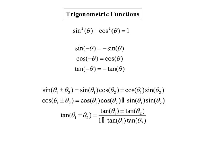 Trigonometric Functions 