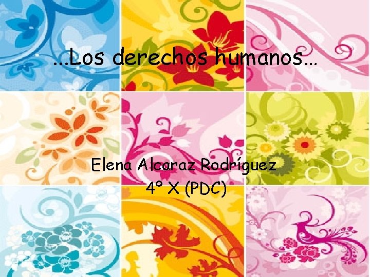 . . . Los derechos humanos… Elena Alcaraz Rodríguez 4º X (PDC) 