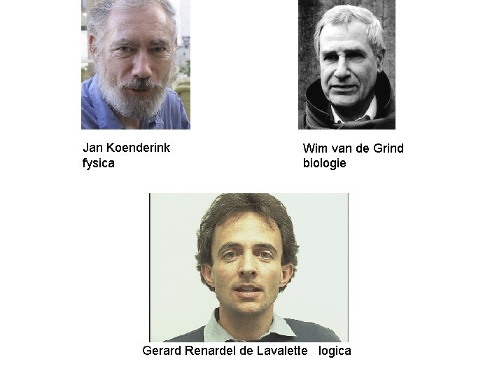 Jan Koenderink fysica Wim van de Grind biologie Gerard Renardel de Lavalette logica 