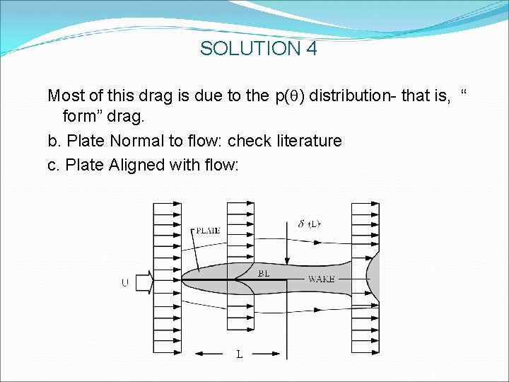 SOLUTION 4 Most of this drag is due to the p(q) distribution- that is, SOLUTION 4 Most of this drag is due to the p(q) distribution- that is,