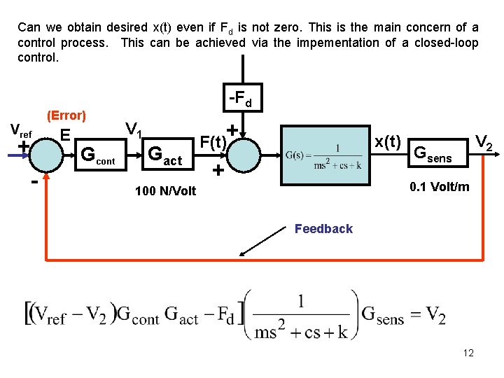 Can we obtain desired x(t) even if Fd is not zero. This is the Can we obtain desired x(t) even if Fd is not zero. This is the