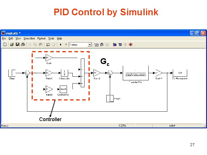 PID Control by Simulink Gc Controller 27 PID Control by Simulink Gc Controller 27