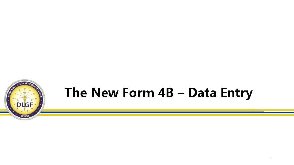 The New Form 4 B – Data Entry 31 