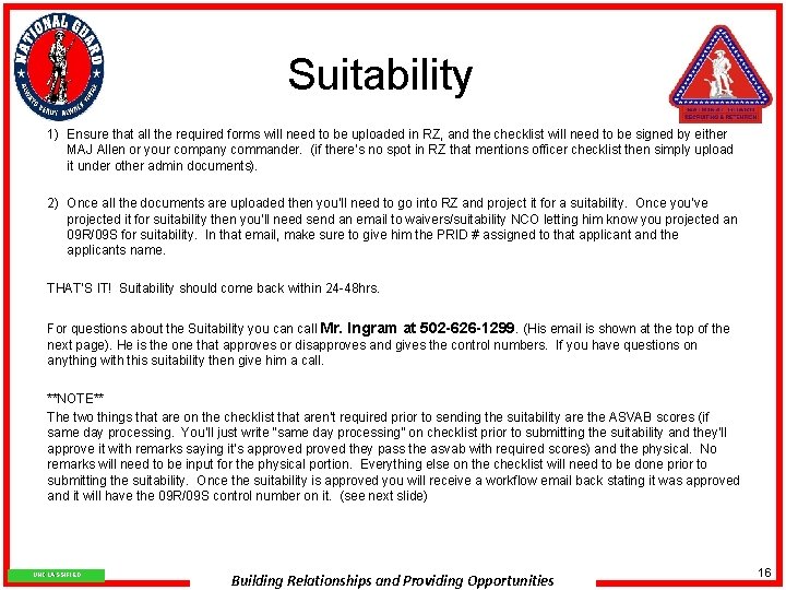 Suitability 1) Ensure that all the required forms will need to be uploaded in