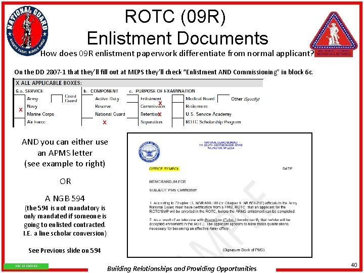ROTC (09 R) Enlistment Documents How does 09 R enlistment paperwork differentiate from normal