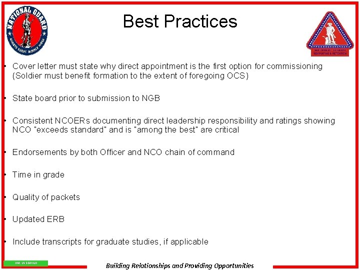 Best Practices • Cover letter must state why direct appointment is the first option