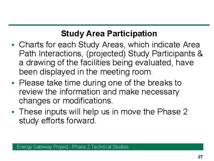 Study Area Participation w Charts for each Study Areas, which indicate Area Path Interactions,