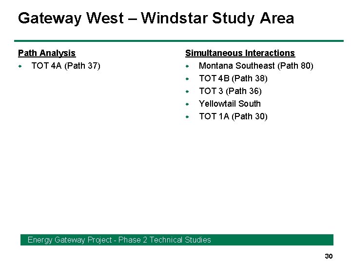 Gateway West – Windstar Study Area Path Analysis w TOT 4 A (Path 37)