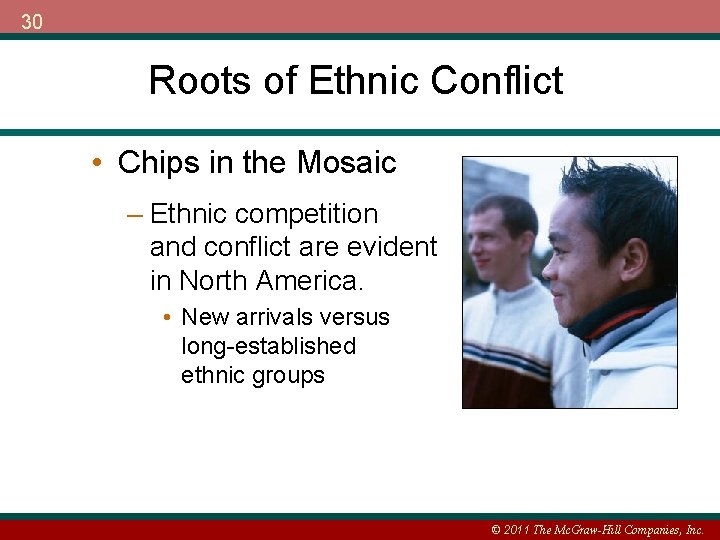30 Roots of Ethnic Conflict • Chips in the Mosaic – Ethnic competition and