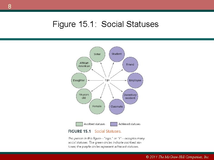 8 Figure 15. 1: Social Statuses © 2011 The Mc. Graw-Hill Companies, Inc. 