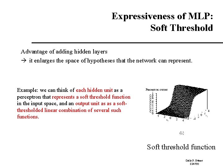 Expressiveness of MLP: Soft Threshold Advantage of adding hidden layers it enlarges the space