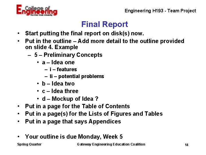 Engineering H 193 - Team Project Final Report • Start putting the final report Engineering H 193 - Team Project Final Report • Start putting the final report