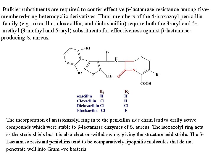 Bulkier substituents are required to confer effective β-lactamase resistance among fivemembered-ring heterocyclic derivatives. Thus,