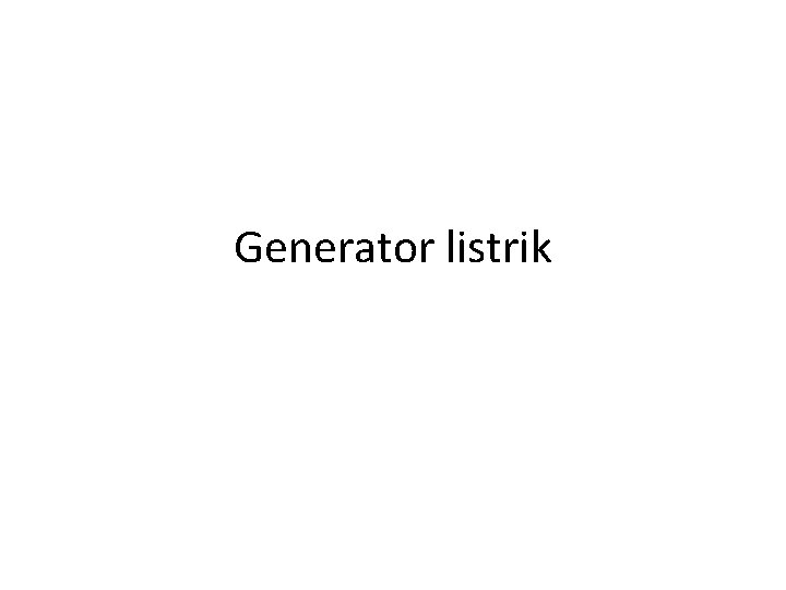 Generator listrik 