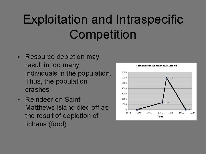 Exploitation and Intraspecific Competition • Resource depletion may result in too many individuals in