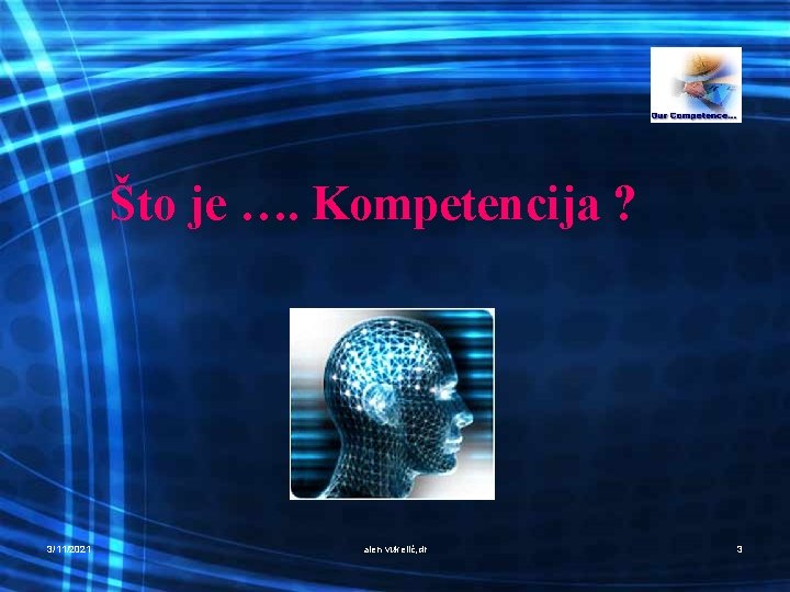 Što je …. Kompetencija ? 3/11/2021 alen vukelić, dr 3 