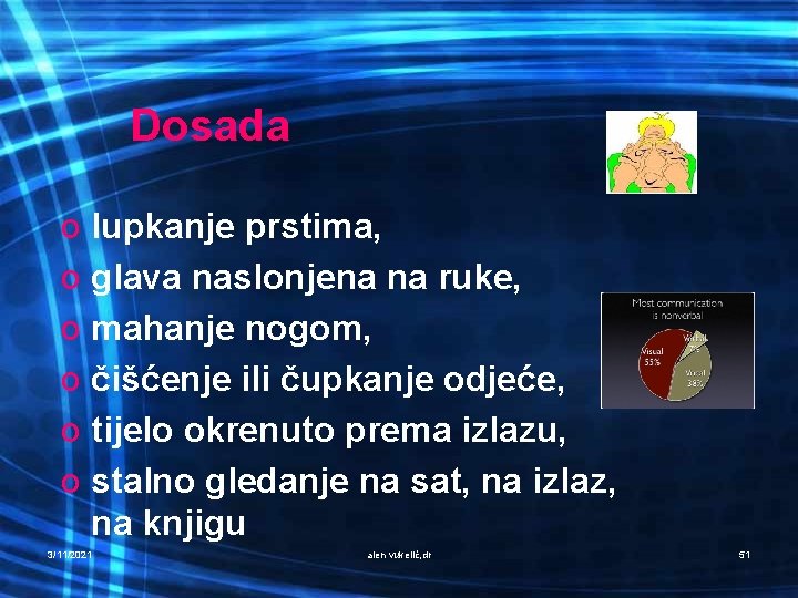  Dosada o lupkanje prstima, o glava naslonjena na ruke, o mahanje nogom, o