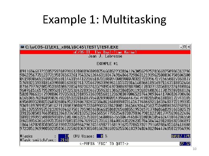 Example 1: Multitasking 10 