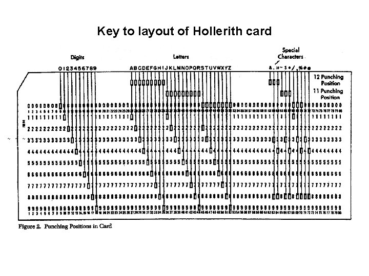 Key to layout of Hollerith card ~ ~ ~ 