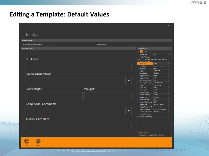 Editing a Template: Default Values Editing a Template: Default Values