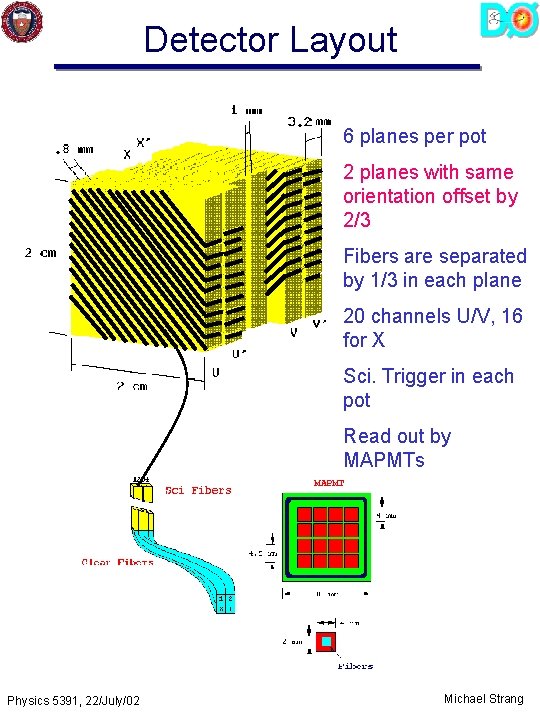 Detector Layout 6 planes per pot 2 planes with same orientation offset by 2/3