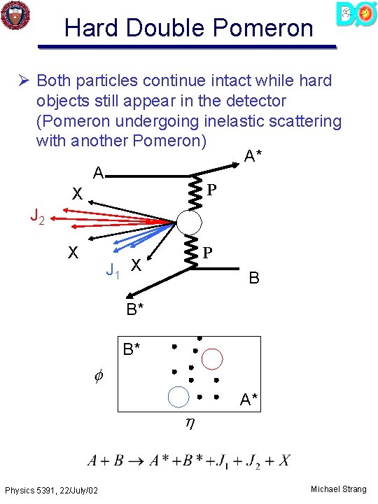 Hard Double Pomeron Ø Both particles continue intact while hard objects still appear in