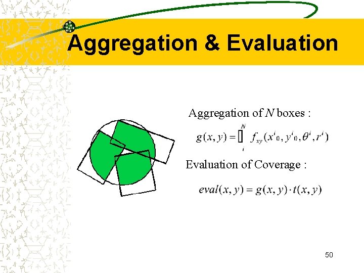Aggregation & Evaluation Aggregation of N boxes : Evaluation of Coverage : 50 