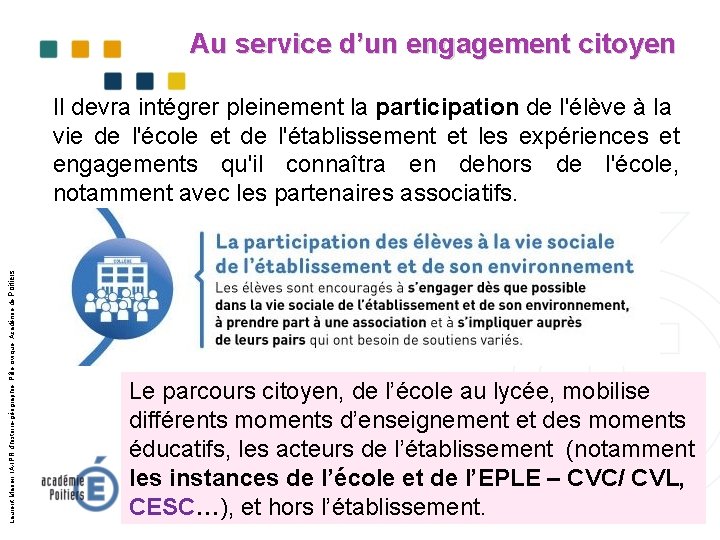 Au service d’un engagement citoyen Laurent Marien, IA-IPR d’histoire-géographie, Pôle civique, Académie de Poitiers Au service d’un engagement citoyen Laurent Marien, IA-IPR d’histoire-géographie, Pôle civique, Académie de Poitiers