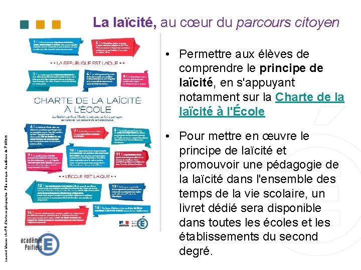 La laïcité, au cœur du parcours citoyen Laurent Marien, IA-IPR d’histoire-géographie, Pôle civique, Académie La laïcité, au cœur du parcours citoyen Laurent Marien, IA-IPR d’histoire-géographie, Pôle civique, Académie