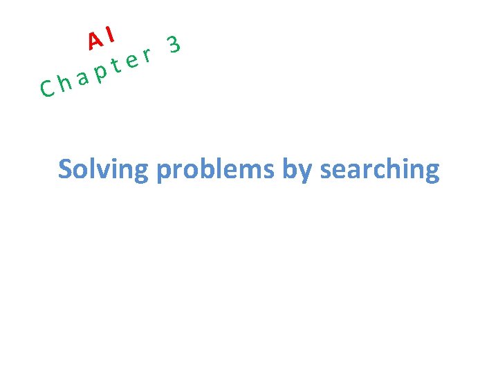 C AI r 3 e t p a h Solving problems by searching 