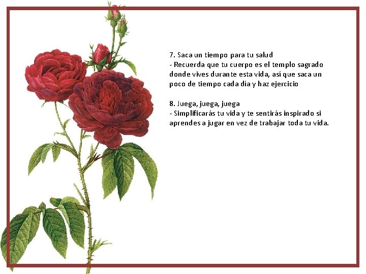 7. Saca un tiempo para tu salud Recuerda que tu cuerpo es el templo 7. Saca un tiempo para tu salud Recuerda que tu cuerpo es el templo
