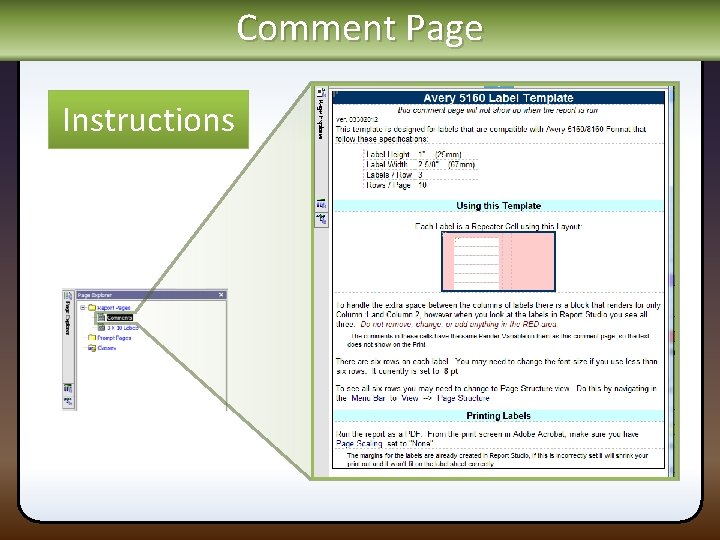 Comment Page Instructions 