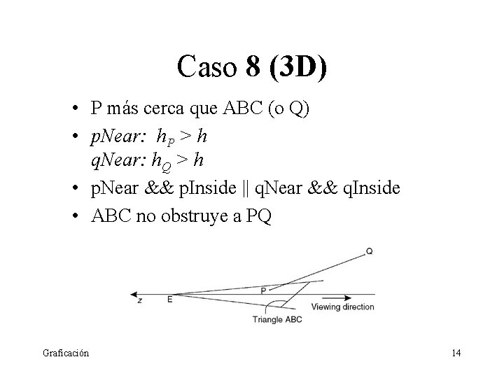 Caso 8 (3 D) • P más cerca que ABC (o Q) • p.