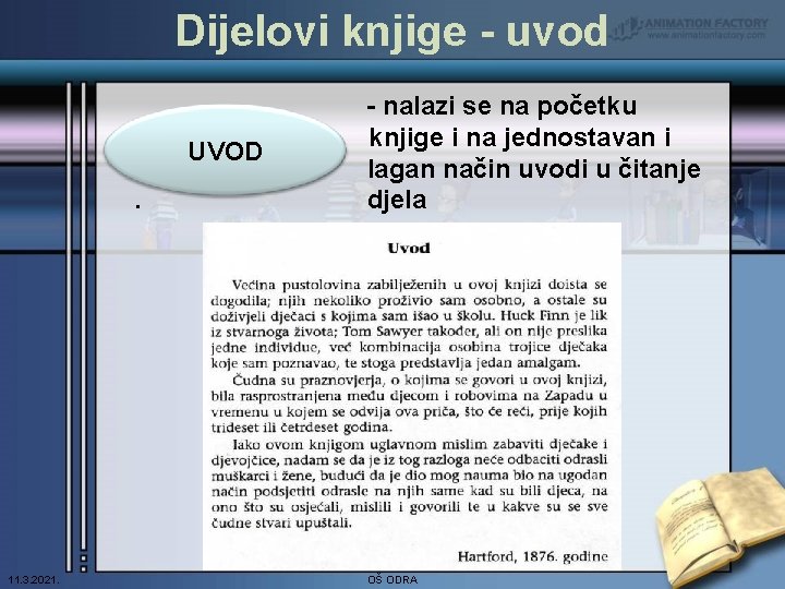 Dijelovi knjige - uvod. . 11. 3. 2021. UVOD - nalazi se na početku