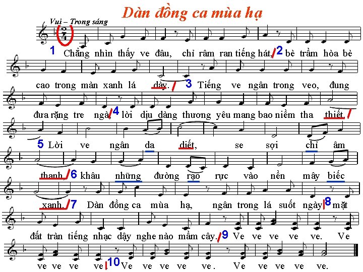 Vui – Trong sáng Dàn đồng ca mùa hạ 1 Chẳng nhìn thấy ve