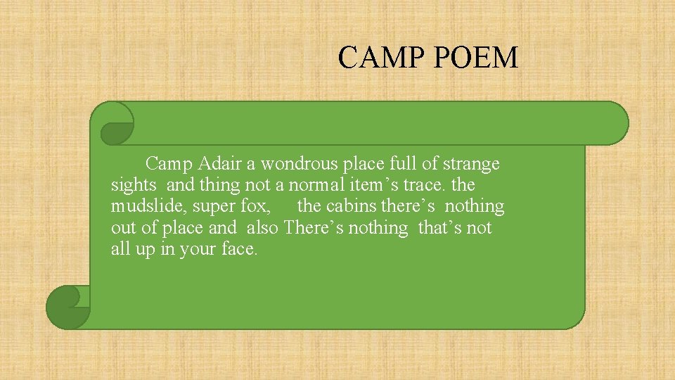 CAMP POEM Camp Adair a wondrous place full of strange sights and thing not