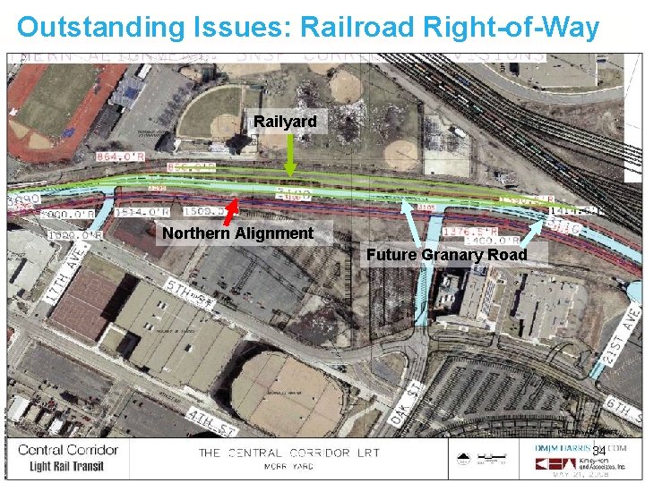 Outstanding Issues: Railroad Right-of-Way Railyard Northern Alignment Future Granary Road 34 