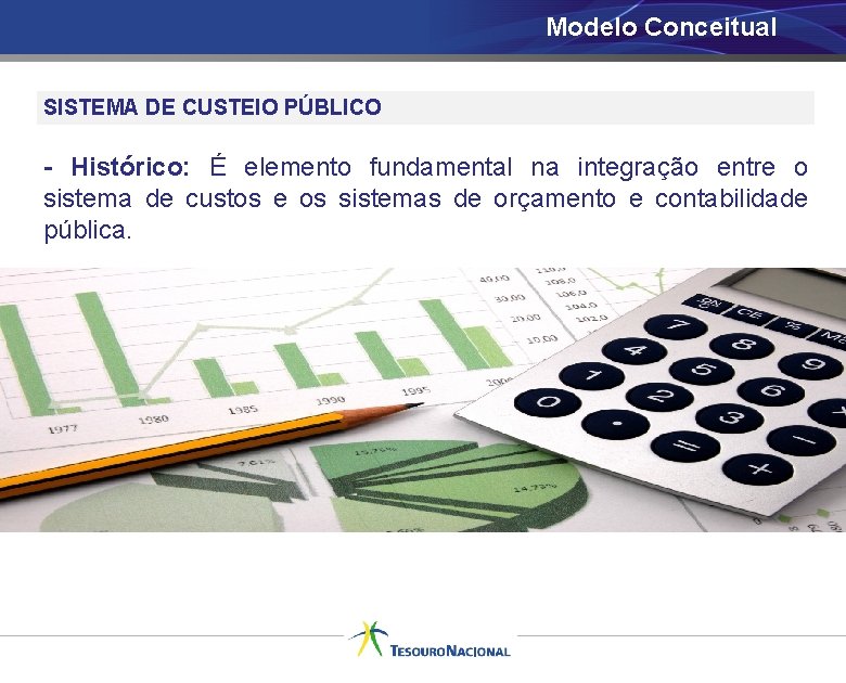 Modelo Conceitual SISTEMA DE CUSTEIO PÚBLICO - Histórico: É elemento fundamental na integração entre