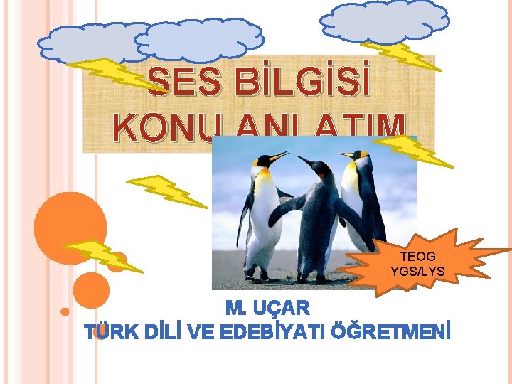 SES BİLGİSİ KONU ANLATIM TEOG YGS/LYS M. UÇAR TÜRK DİLİ VE EDEBİYATI ÖĞRETMENİ 