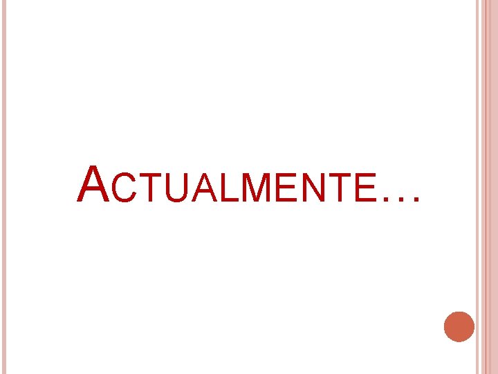 ACTUALMENTE… 