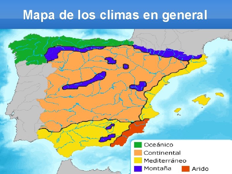 Mapa de los climas en general 