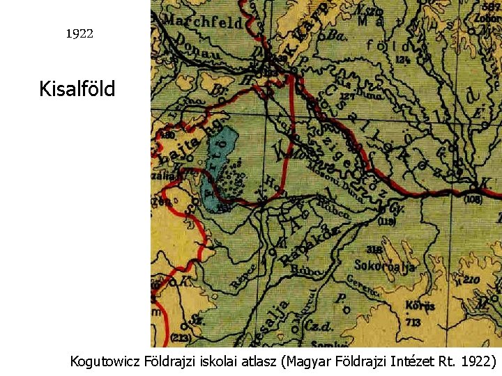 1922 Kisalföld Kogutowicz Földrajzi iskolai atlasz (Magyar Földrajzi Intézet Rt. 1922) 