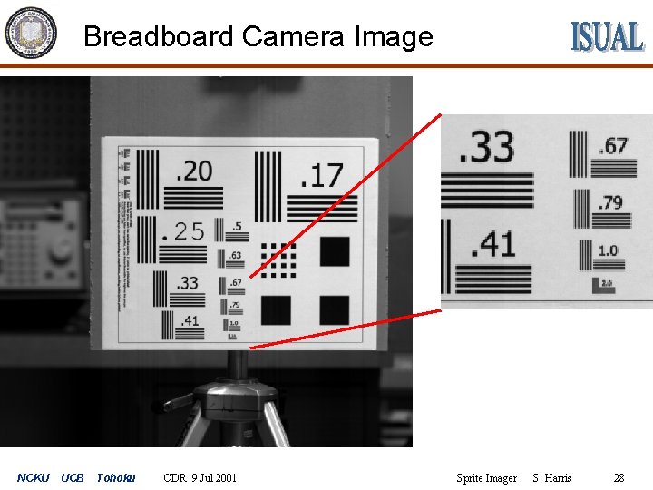 Breadboard Camera Image NCKU UCB Tohoku CDR 9 Jul 2001 Sprite Imager S. Harris