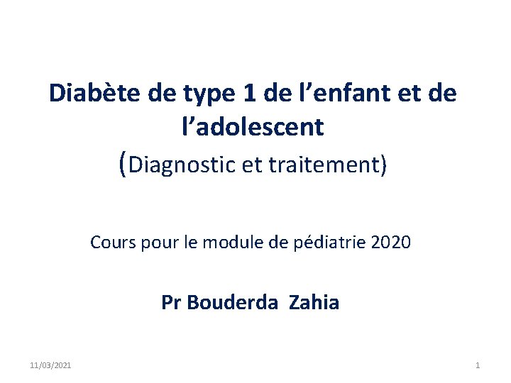 Diabte de type 1 de lenfant et de