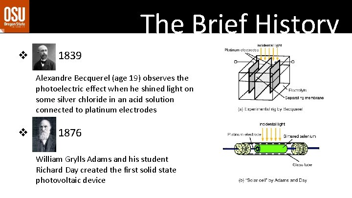 The Brief History v 1839 Alexandre Becquerel (age 19) observes the photoelectric effect when The Brief History v 1839 Alexandre Becquerel (age 19) observes the photoelectric effect when