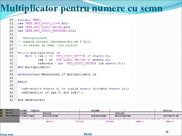 Multiplicator pentru numere cu semn 2009 -2010 PDSD 39 