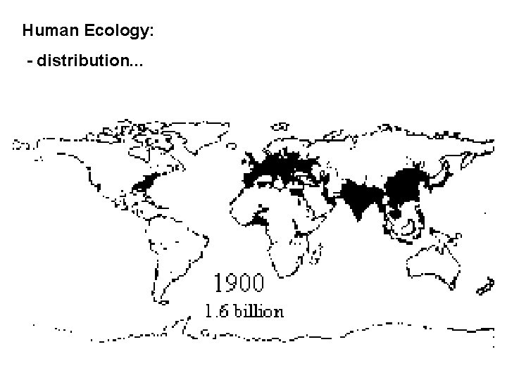 Human Ecology: - distribution. . . 